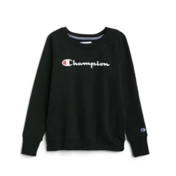 CHAMPION PowerBlend Fleece Logo Sweatshirt - Women's Plus Size 1X - Black - NWT - Picture 4 of 13